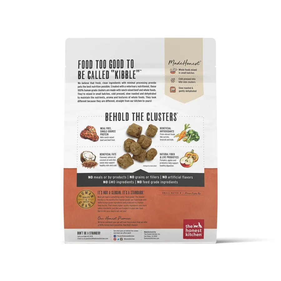 Cheap The Honest Kitchen Whole Food Clusters Beef Grain-Free Dry Dog Food, 1-lb