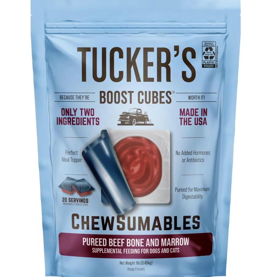 Cheap Tucker's Boost Cubes Pureed Beef Bone & Marrow Frozen Dog & Cat Food Topper, 1-lb
