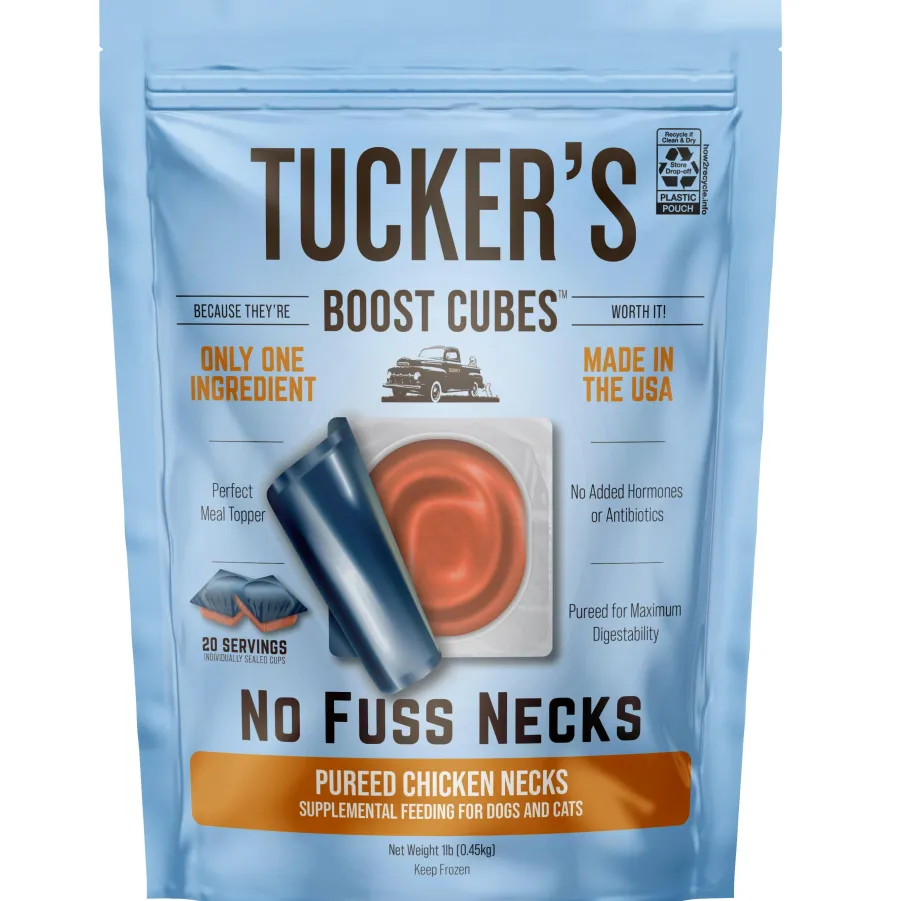 Cheap Tucker's Boost Cubes Pureed Chicken Necks Frozen Dog & Cat Food Topper, 1-lb