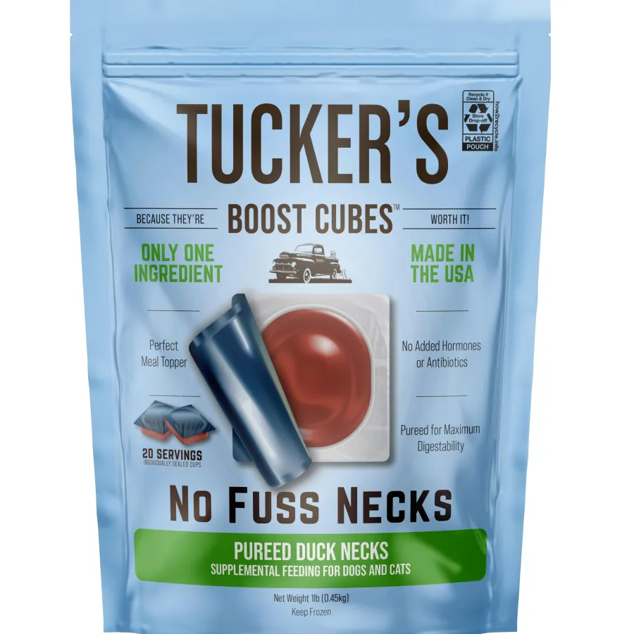 Discount Tucker's Boost Cubes Pureed Duck Necks Frozen Dog & Cat Food Topper, 1-lb
