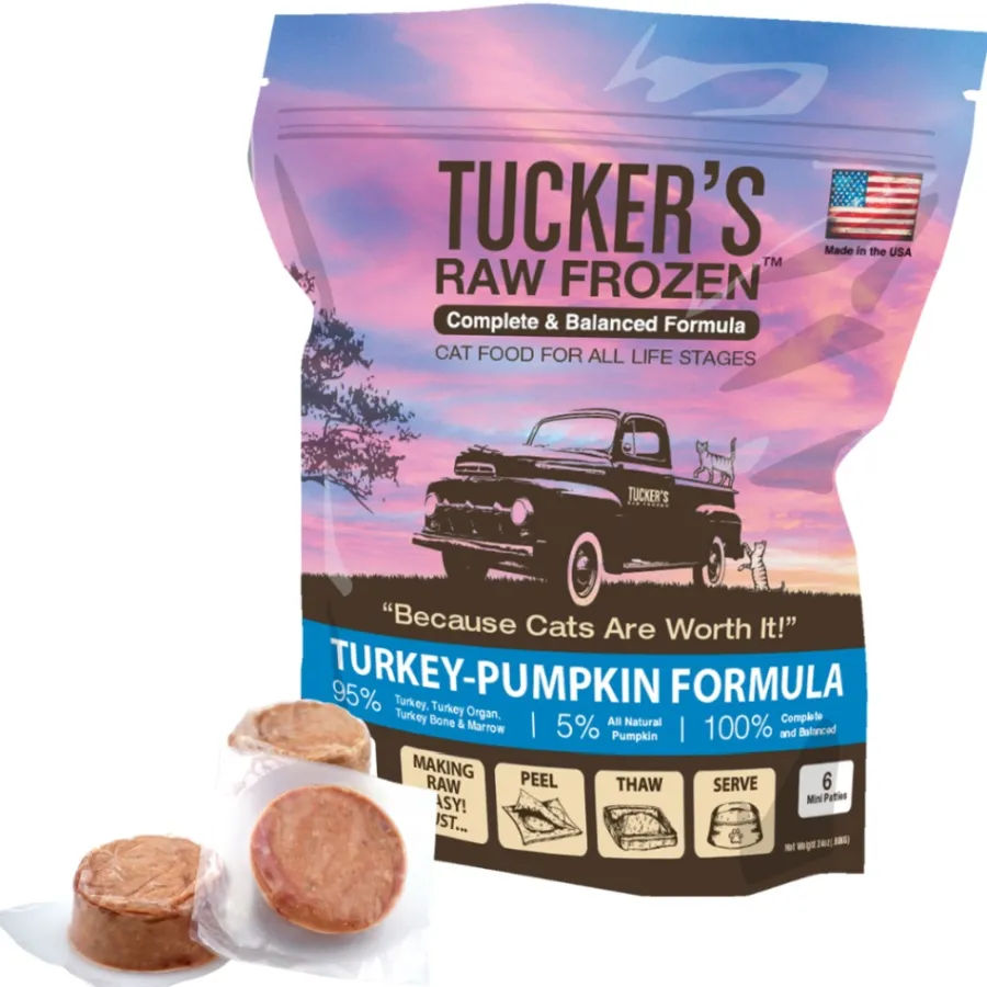 New Tucker's Raw Frozen Turkey & Pumpkin Food for Cats, 24-oz