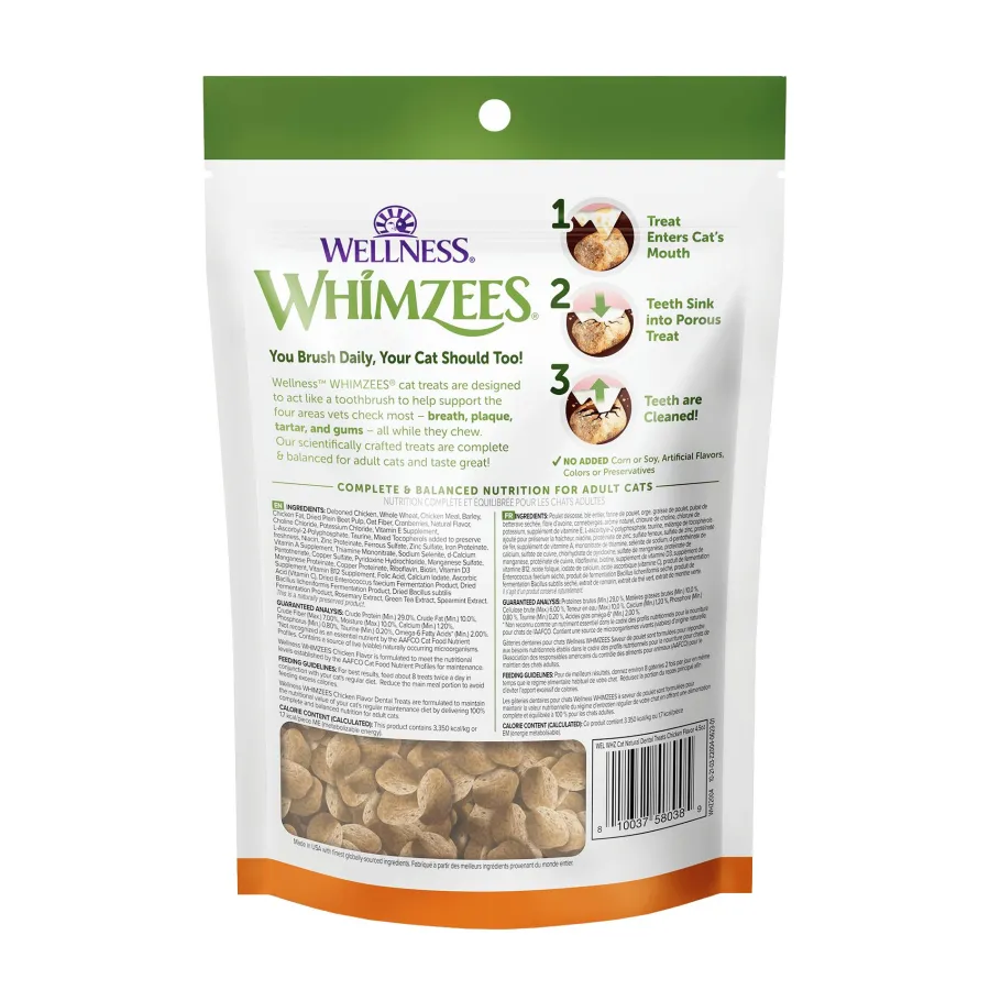 Best Whimzees Natural Dental Chicken Cat Treats, 2-oz