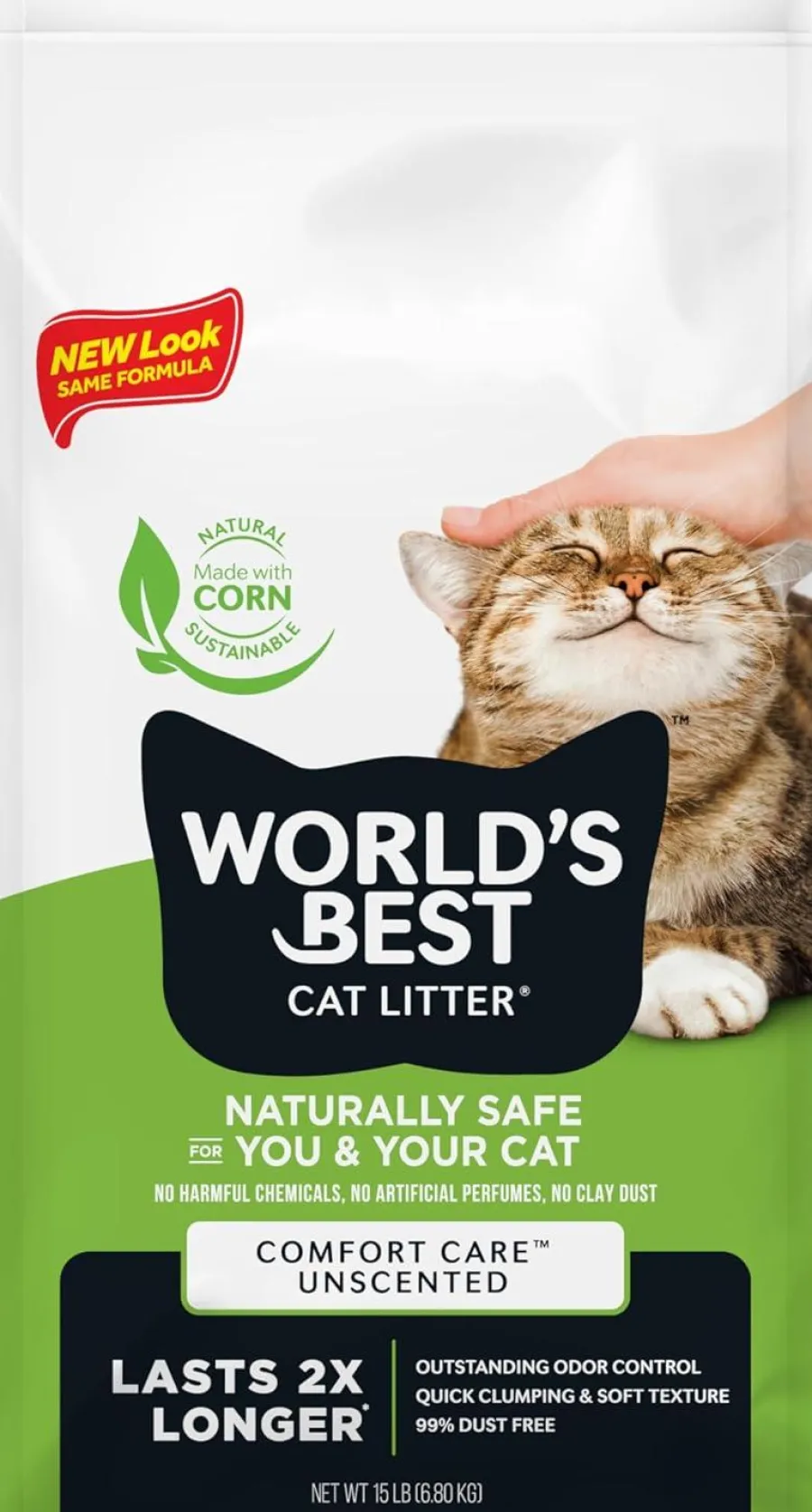 Online World's Best Comfort Care Unscented Clumping Cat Litter, 15-lb