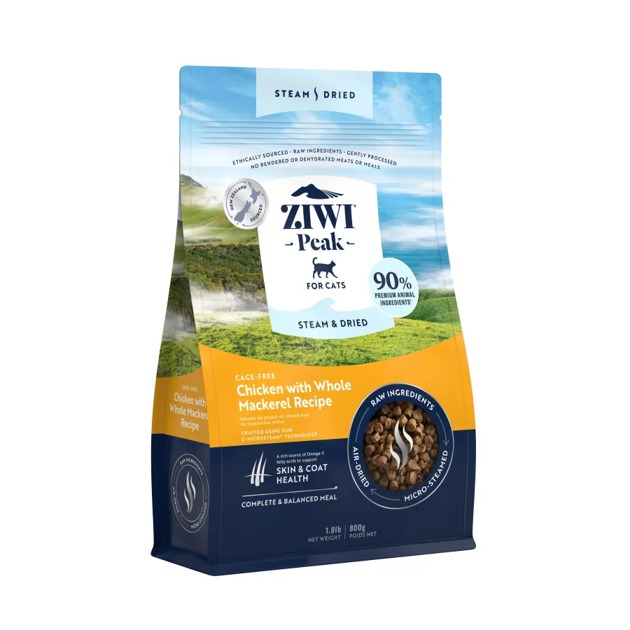 Fashion ZIWI Peak Steam & Dried Chicken with Whole Mackerel Recipe Air-Dried Cat Food, 1.8-lb | 800-gram