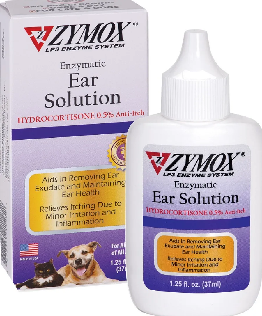 Shop Zymox Ear Solution with .5% Hydrocortisone for Dogs & Cats, 1.25-oz bottle